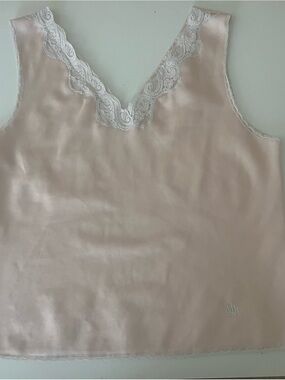Vintage Christian Dior Lace & Satin Camisole Top - Blush Pink (Fits M)